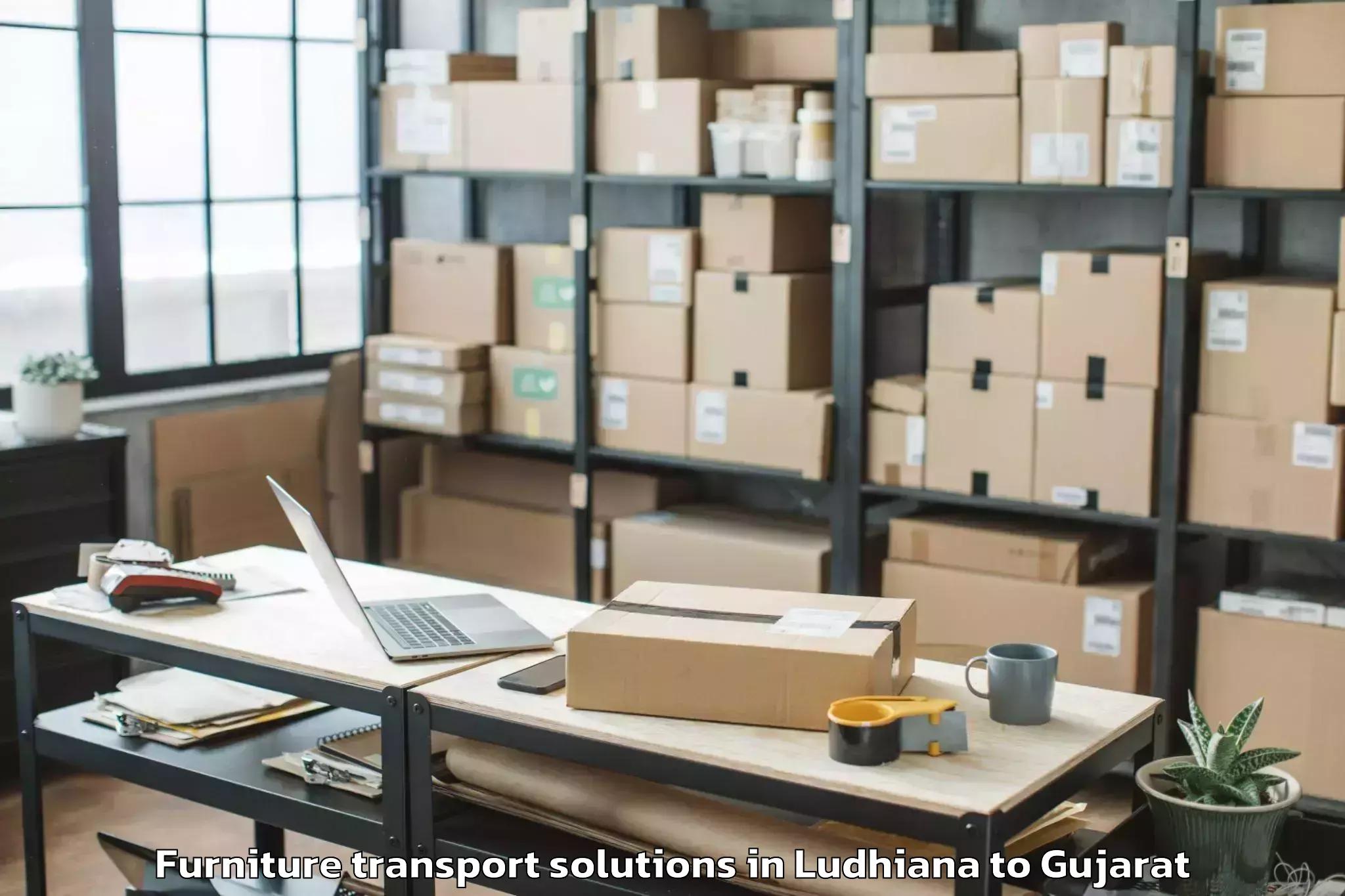 Get Ludhiana to Vaghodia Ina Furniture Transport Solutions